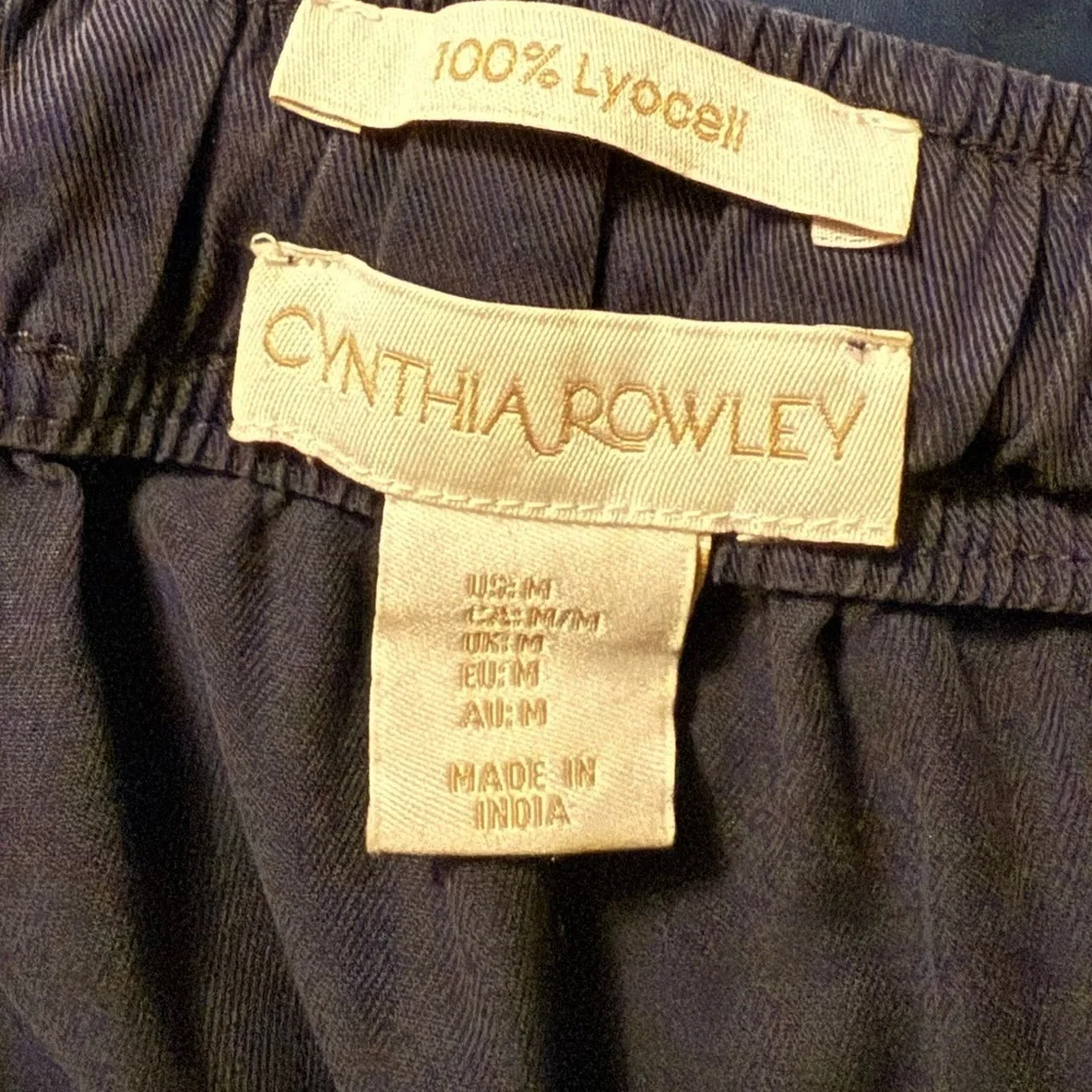 Cynthia Rowley Lyocell Mini Skirt Navy Blue Elastic Waist | Soft Flowy Y2K - Picture 4 of 4